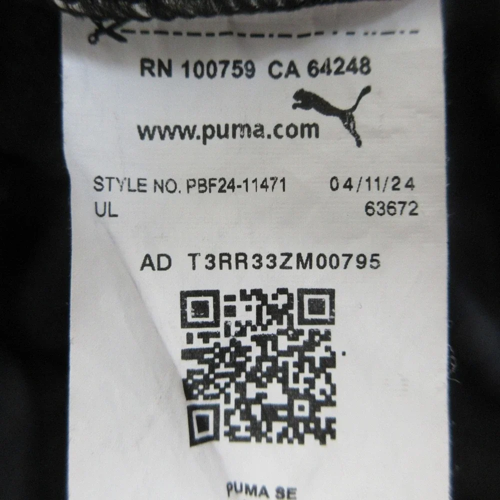 PUMA Track Jacket Youth Large Black Red Full Zip Logo Sleeve Athletic Sport
